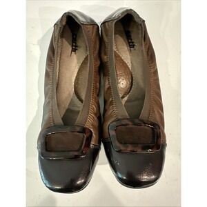 Earth‎ Eclipse Brown Leather Slip On Flats Loafers US 7.5